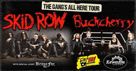 skid row sault ste marie|Skid Row & Buckcherry wsg Britny Fox .